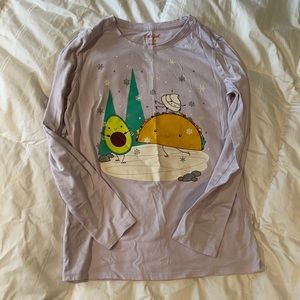 Cat & Jack Long Sleeve Taco Tuesday Tee 🌮🥑❄️